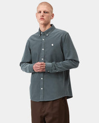 Carhartt WIP L/S Madison Fine Cord Shirt - Cozy Blue / Wax