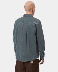 Carhartt WIP L/S Madison Fine Cord Shirt - Cozy Blue / Wax