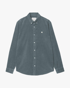 Carhartt WIP L/S Madison Fine Cord Shirt - Cozy Blue / Wax