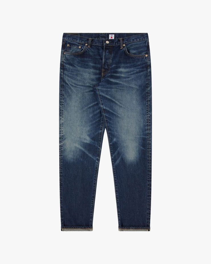 Edwin Made In Japan Regular Tapered Mens Jeans - 13.5oz Kaihara Dark Pure Indigo Rainbow Selvage Denim / Blue Dark Used