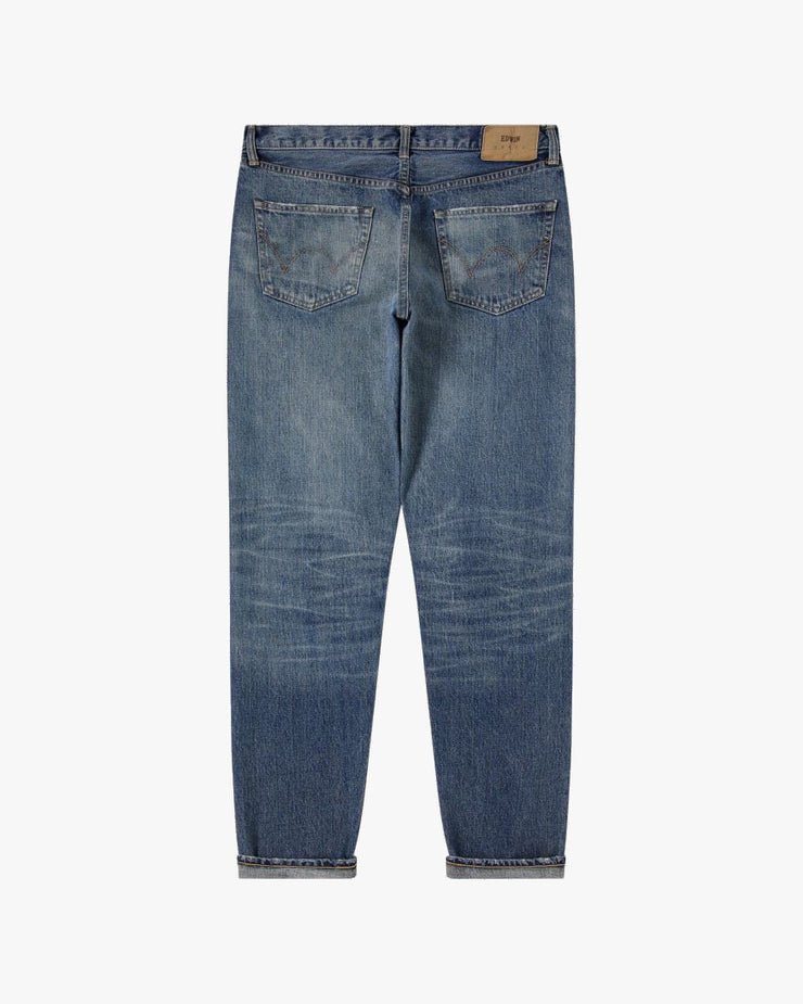 Edwin Made In Japan Regular Tapered Mens Jeans - 14oz Kurabo Recycled Red Selvage Denim / Blue Light Used