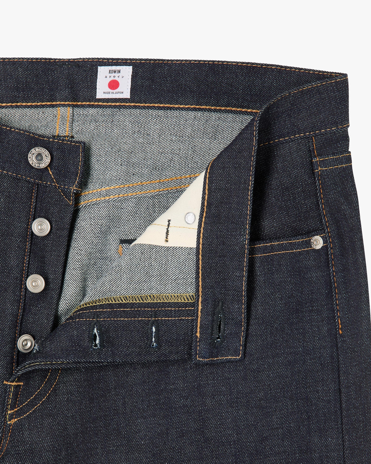 Edwin Made In Japan Regular Tapered Mens Jeans - 14oz Kurabo Recycled Red Selvage Denim / Blue Unwashed | Edwin Jeans | JEANSTORE