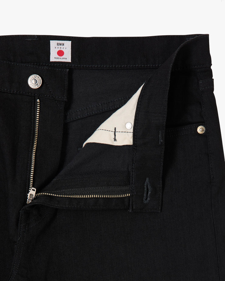 Edwin Made In Japan Slim Tapered Mens Jeans - 12.5oz Kaihara Black x Black Stretch Denim / Black Rinsed