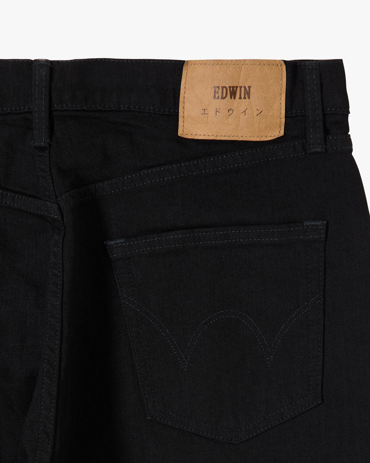 Edwin Made In Japan Slim Tapered Mens Jeans - 12.5oz Kaihara Black x Black Stretch Denim / Black Rinsed