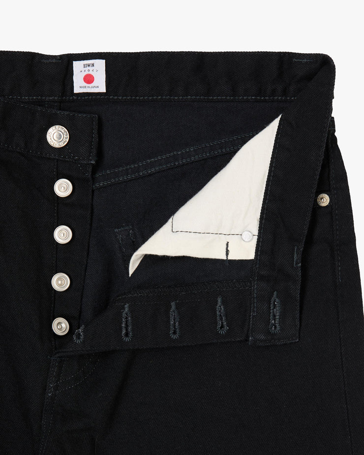 Edwin Made In Japan Loose Straight Mens Jeans - 13oz Kaihara Right Hand Denim / Black Unwashed
