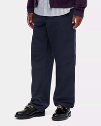 Carhartt WIP Single Knee Pant Relaxed Fit Canvas Trousers - Dark Navy Rinsed