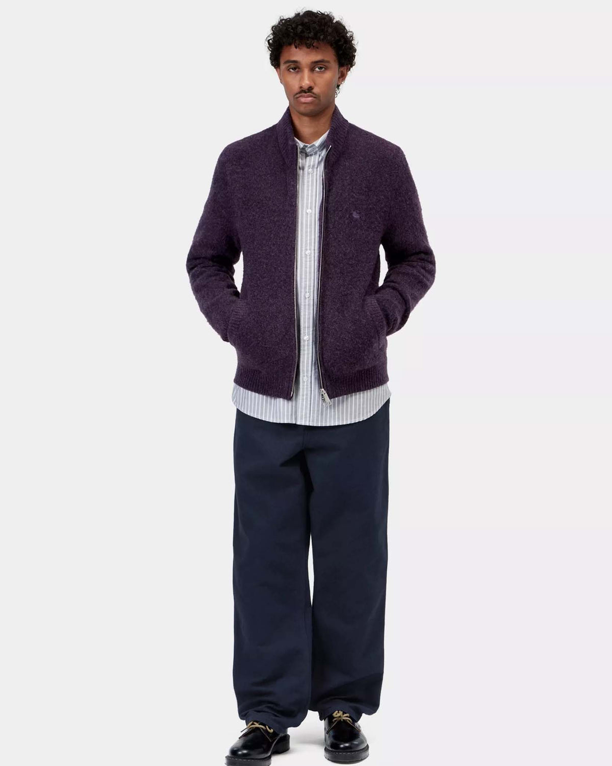 Carhartt WIP Single Knee Pant Relaxed Fit Canvas Trousers - Dark Navy Rinsed