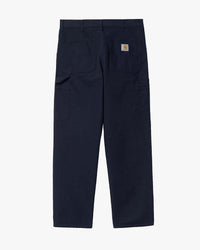 Carhartt WIP Single Knee Pant Relaxed Fit Canvas Trousers - Dark Navy Rinsed