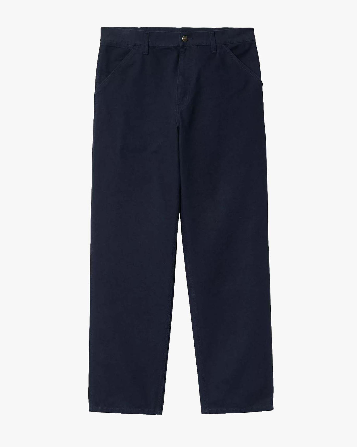 Carhartt WIP Single Knee Pant Relaxed Fit Canvas Trousers - Dark Navy Rinsed