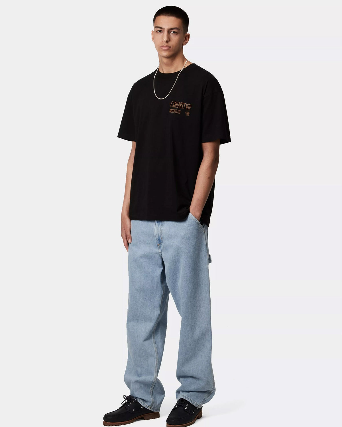 Carhartt WIP Single Knee Pant Relaxed Fit Mens Jeans - Blue Heavy Stone Bleached