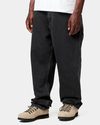 Carhartt WIP Single Knee Pant Relaxed Fit Mens Jeans - Black Stone Washed | Carhartt WIP Jeans | JEANSTORE
