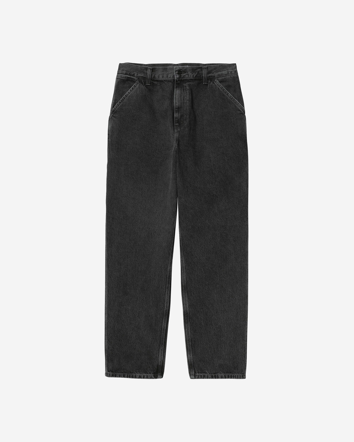 Carhartt WIP Single Knee Pant Relaxed Fit Mens Jeans - Black Stone Washed | Carhartt WIP Jeans | JEANSTORE