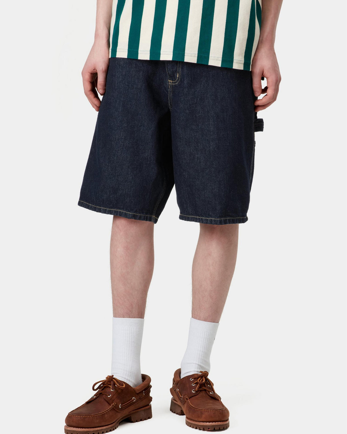 Carhartt WIP Single Knee Shorts - Blue Rinsed | Carhartt WIP Shorts | JEANSTORE