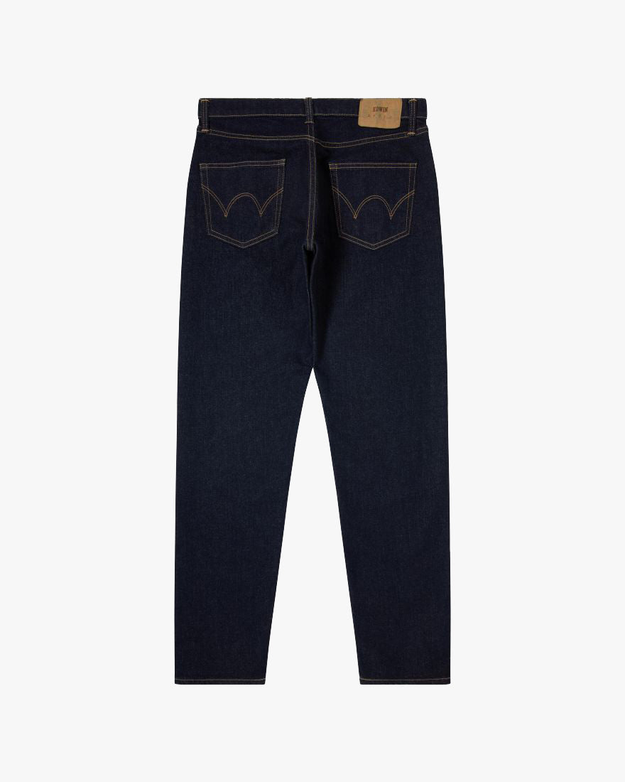 Edwin Made In Japan Regular Tapered Mens Jeans - 13oz Kaihara Pure Indigo Stretch Denim / Blue Rinsed | Edwin Jeans | JEANSTORE