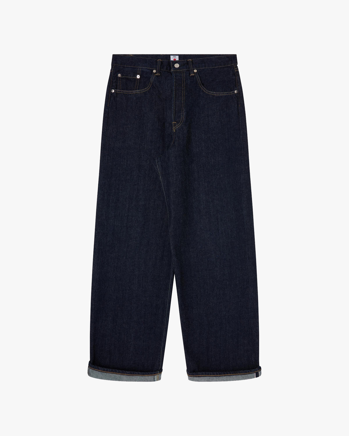 Edwin Made In Japan Wide Pant Loose Mens Jeans - 14oz Kurabo Recycled Red Selvage Denim / Blue Rinsed | Edwin Jeans | JEANSTORE