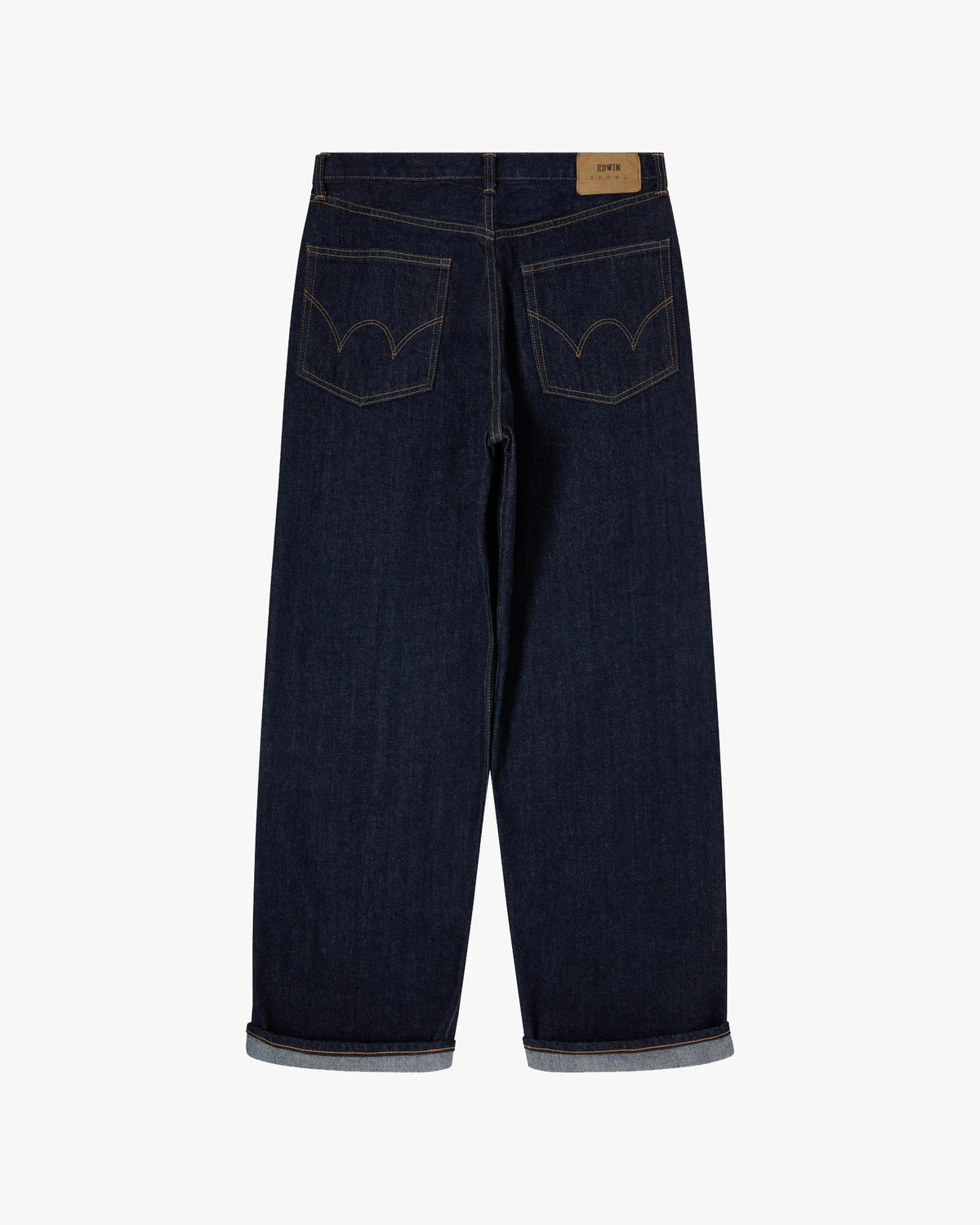 Edwin Made In Japan Wide Pant Loose Mens Jeans - 14oz Kurabo Recycled Red Selvage Denim / Blue Rinsed | Edwin Jeans | JEANSTORE