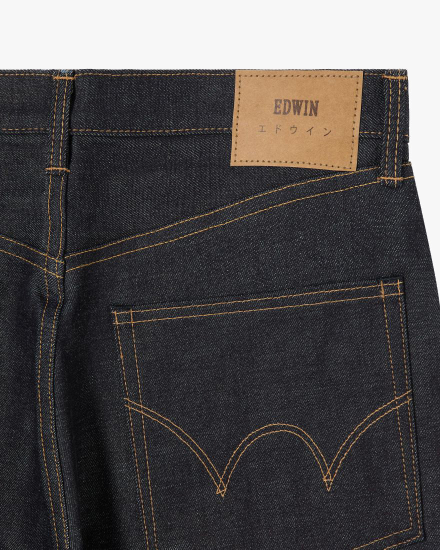 Edwin Made In Japan Wide Pant Loose Mens Jeans - 13.5oz Kaihara Dark Pure Indigo Rainbow Selvage Denim / Blue Unwashed | Edwin Jeans | JEANSTORE