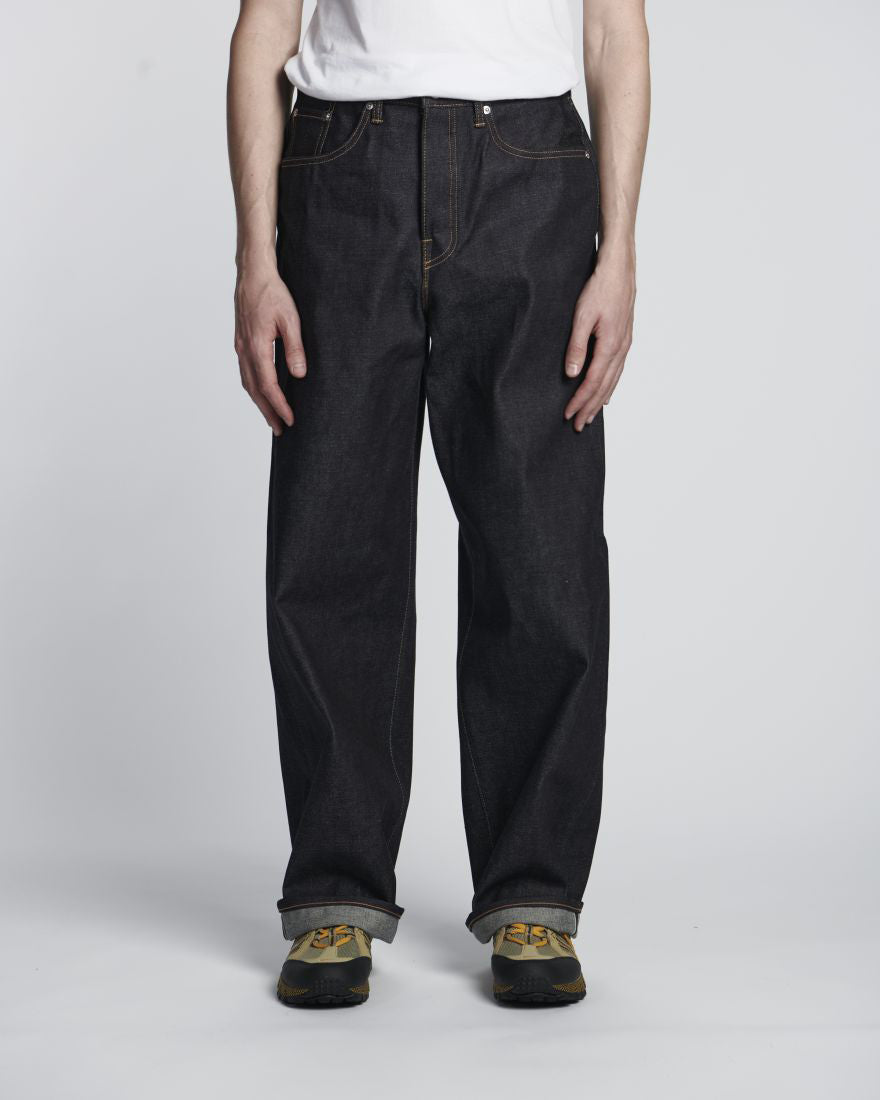 Edwin Made In Japan Wide Pant Loose Mens Jeans - 13.5oz Kaihara Dark Pure Indigo Rainbow Selvage Denim / Blue Unwashed | Edwin Jeans | JEANSTORE