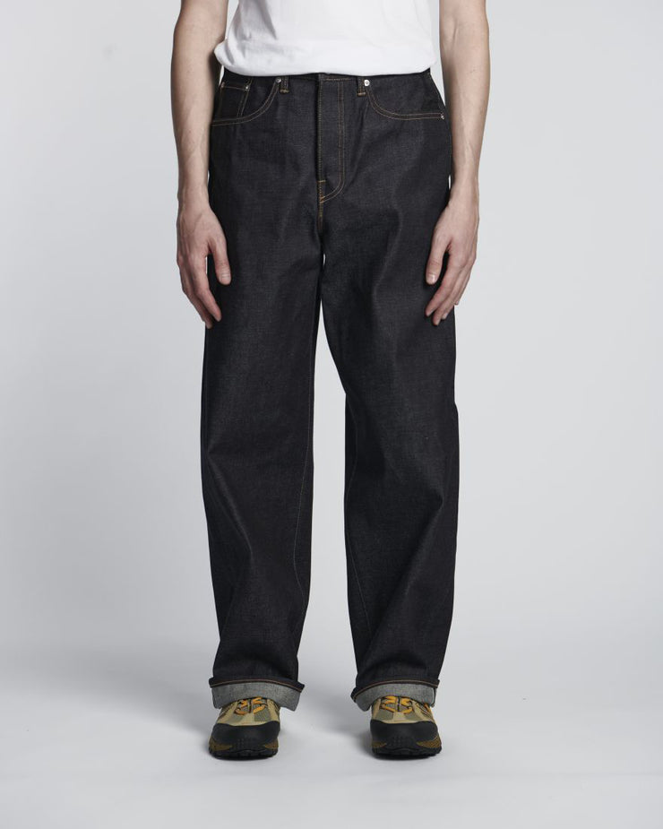 Edwin Made In Japan Wide Pant Loose Mens Jeans - 13.5oz Kaihara Dark Pure Indigo Rainbow Selvage Denim / Blue Unwashed