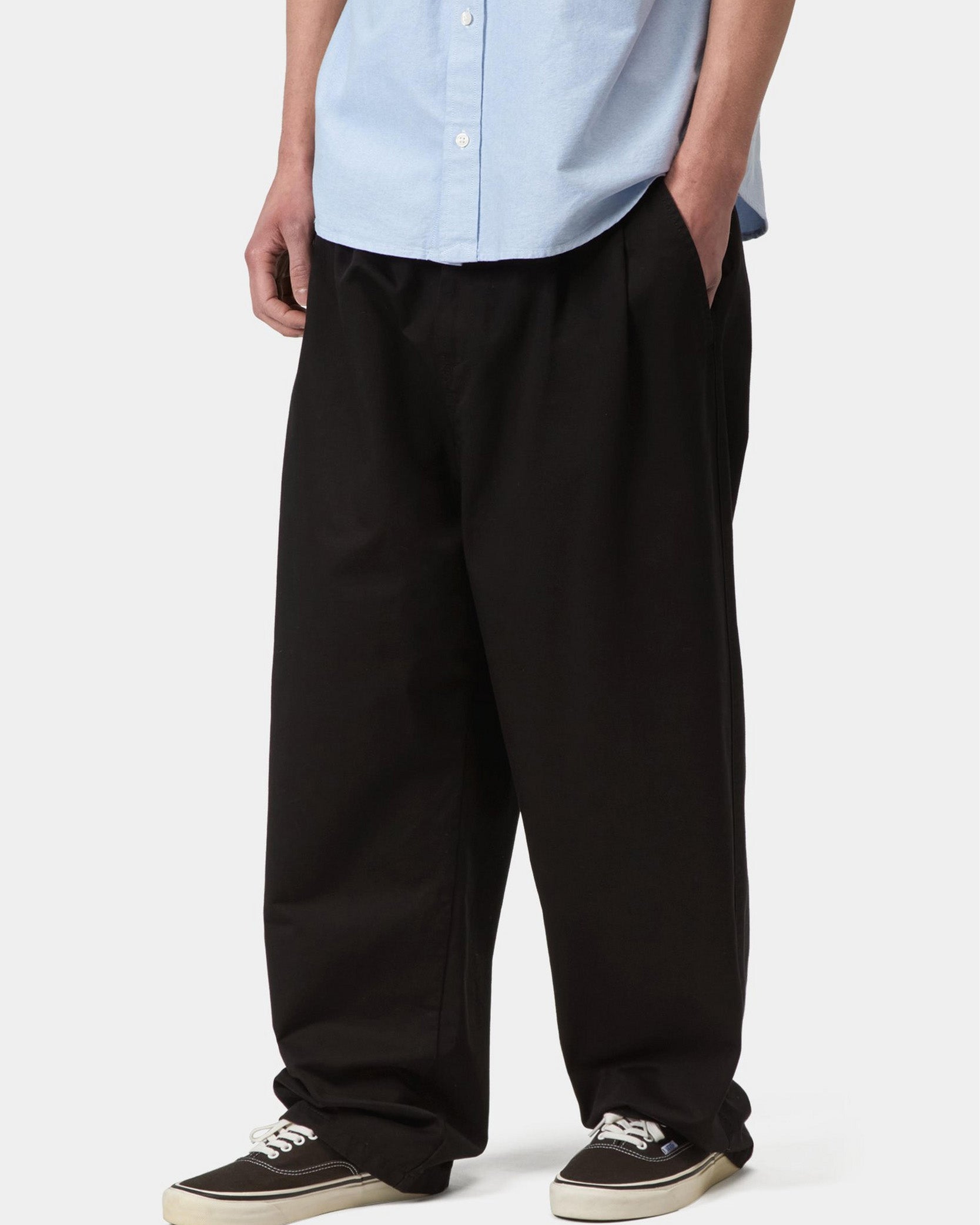 Carhartt WIP Marv Pant Loose Fit Trousers - Black Stone Washed