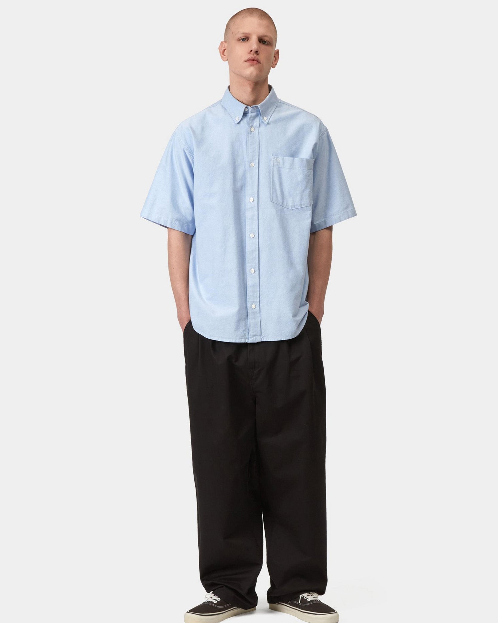 Carhartt WIP Marv Pant Loose Fit Trousers - Black Stone Washed