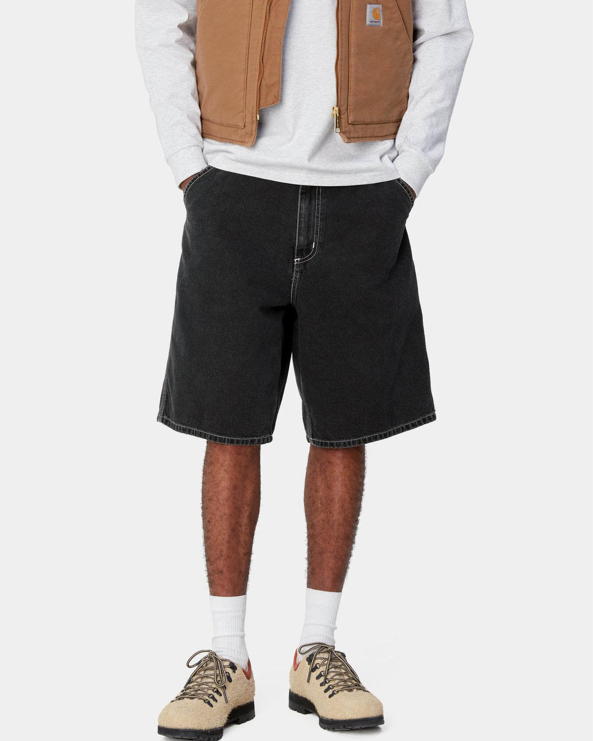 Carhartt WIP Simple Shorts - Black Heavy Stone Wash