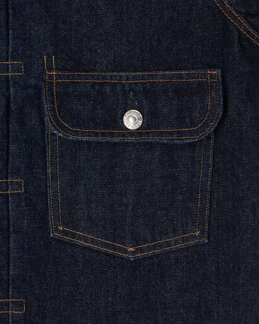 Edwin Made In Japan Denim Jacket - 14oz Kurabo Recycled Red Selvage Denim / Blue Rinsed | Edwin Jackets & Coats | JEANSTORE