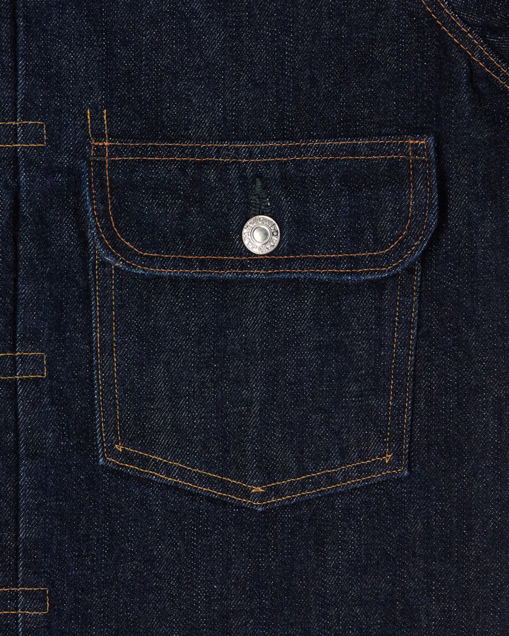 Edwin Made In Japan Denim Jacket - 14oz Kurabo Recycled Red Selvage Denim / Blue Rinsed