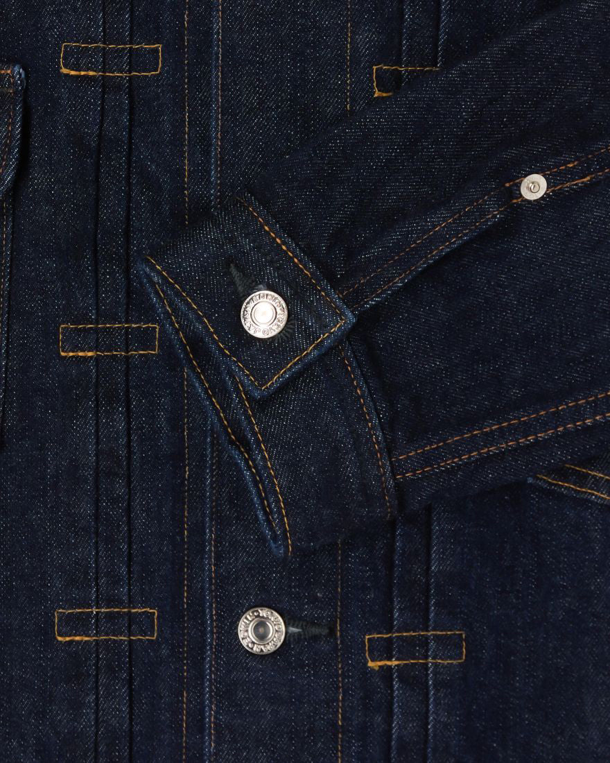Edwin Made In Japan Denim Jacket - 14oz Kurabo Recycled Red Selvage Denim / Blue Rinsed | Edwin Jackets & Coats | JEANSTORE