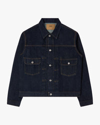 Edwin Made In Japan Denim Jacket - 14oz Kurabo Recycled Red Selvage Denim / Blue Rinsed | Edwin Jackets & Coats | JEANSTORE