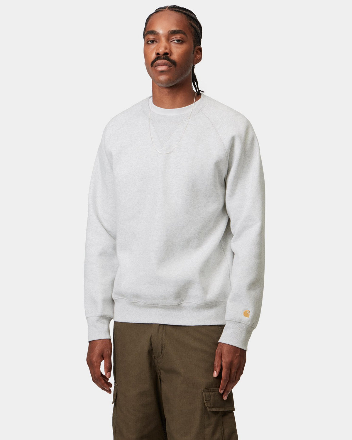 Carhartt WIP Chase Sweat - Ash Heather / Gold