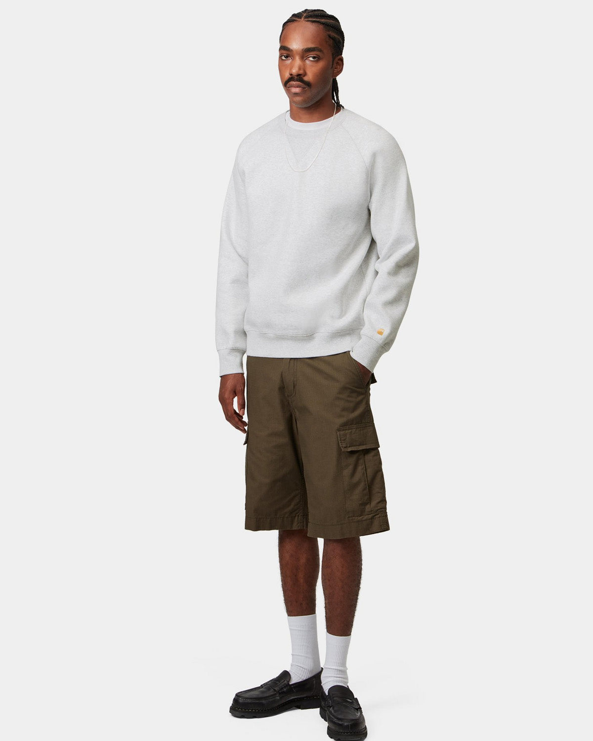 Carhartt WIP Chase Sweat - Ash Heather / Gold
