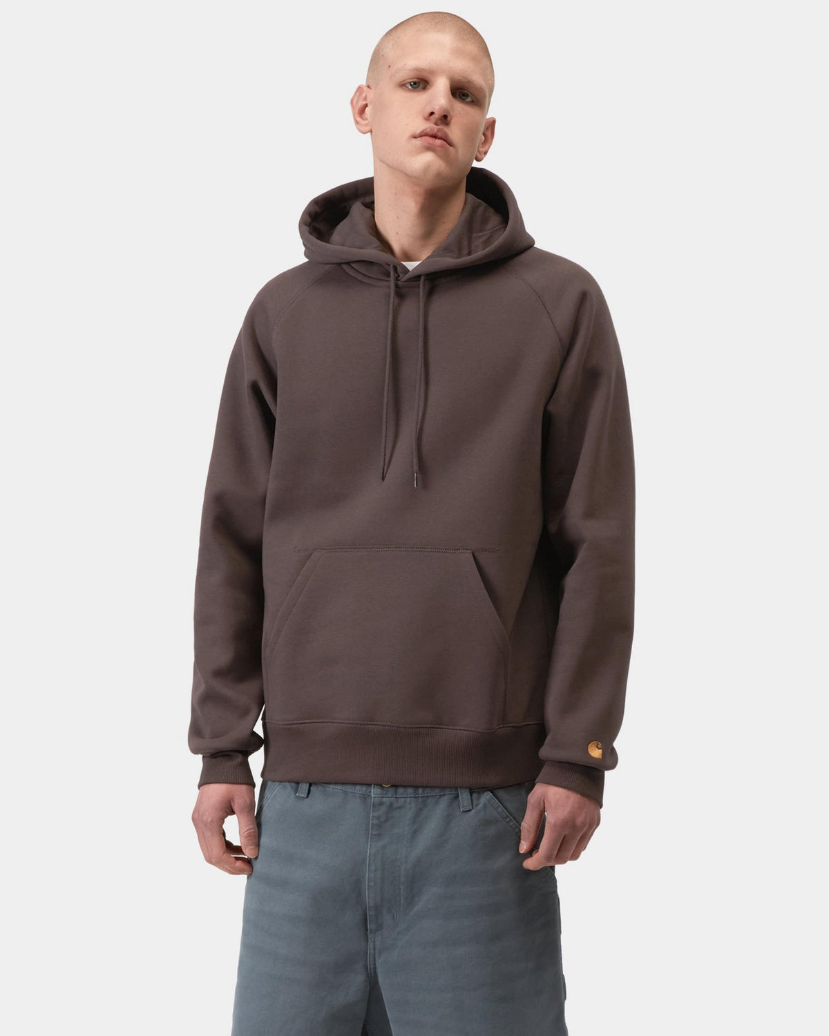 Carhartt WIP Hooded Chase Sweat - Shale / Gold