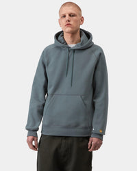Carhartt WIP Hooded Chase Sweat - Cozy Blue / Gold | Carhartt WIP Sweaters & Knitwear | JEANSTORE