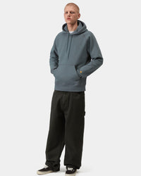 Carhartt WIP Hooded Chase Sweat - Cozy Blue / Gold | Carhartt WIP Sweaters & Knitwear | JEANSTORE