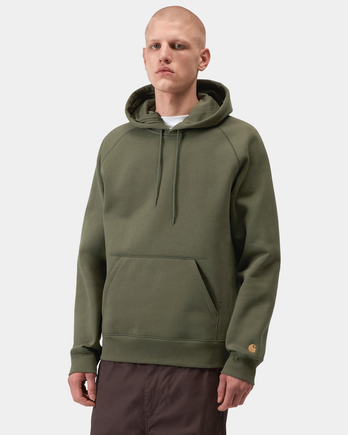 Carhartt WIP Hooded Chase Sweat - Leaf / Gold | Carhartt WIP Sweaters & Knitwear | JEANSTORE