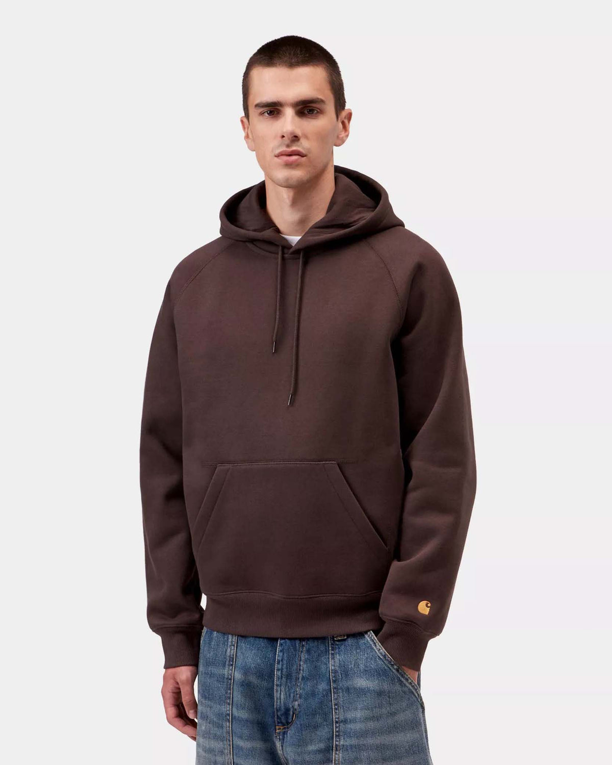 Carhartt WIP Hooded Chase Sweat - Palisander / Gold