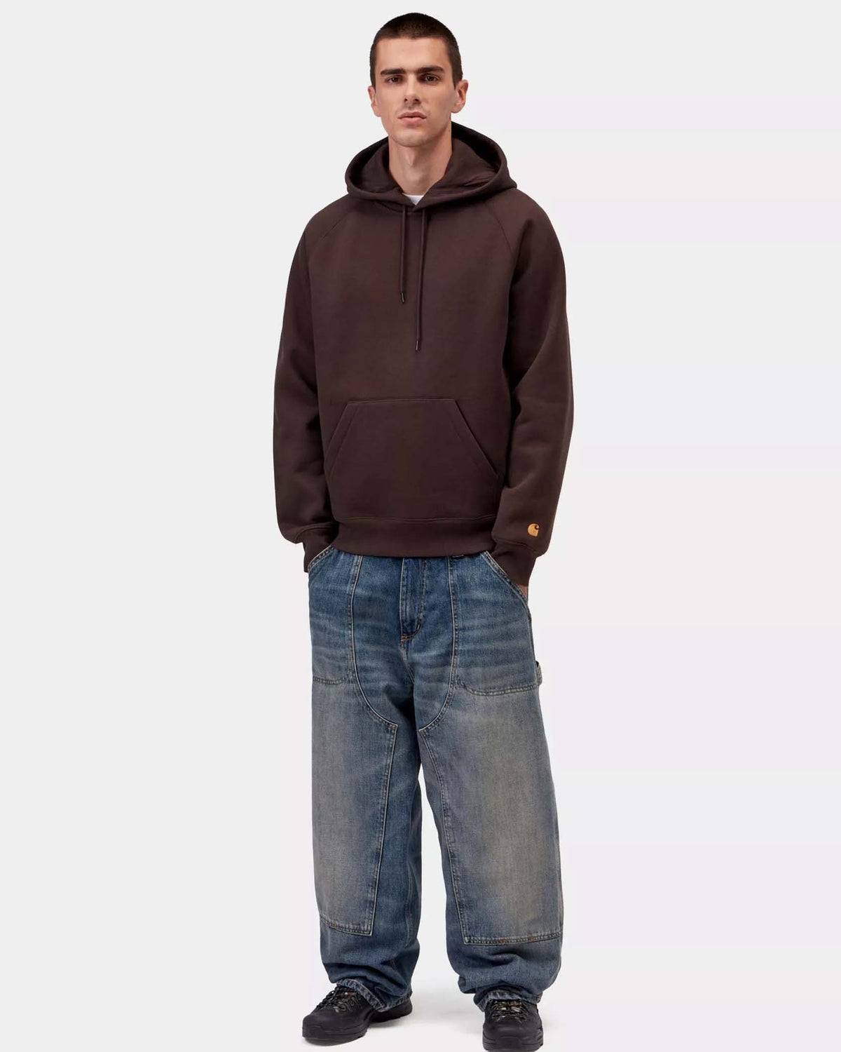 Carhartt WIP Hooded Chase Sweat - Palisander / Gold