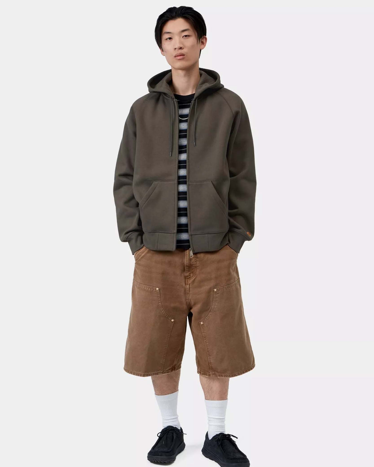 Carhartt WIP Hooded Chase Jacket - Shungite / Gold