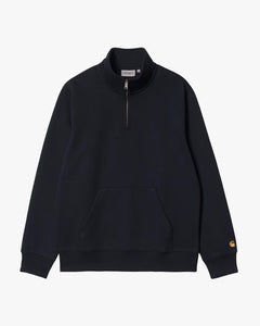 Carhartt WIP Chase Neck Zip Sweatshirt - Dark Navy / Gold