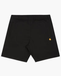 Carhartt WIP Chase Sweat Shorts - Black / Gold | Carhartt WIP Shorts | JEANSTORE