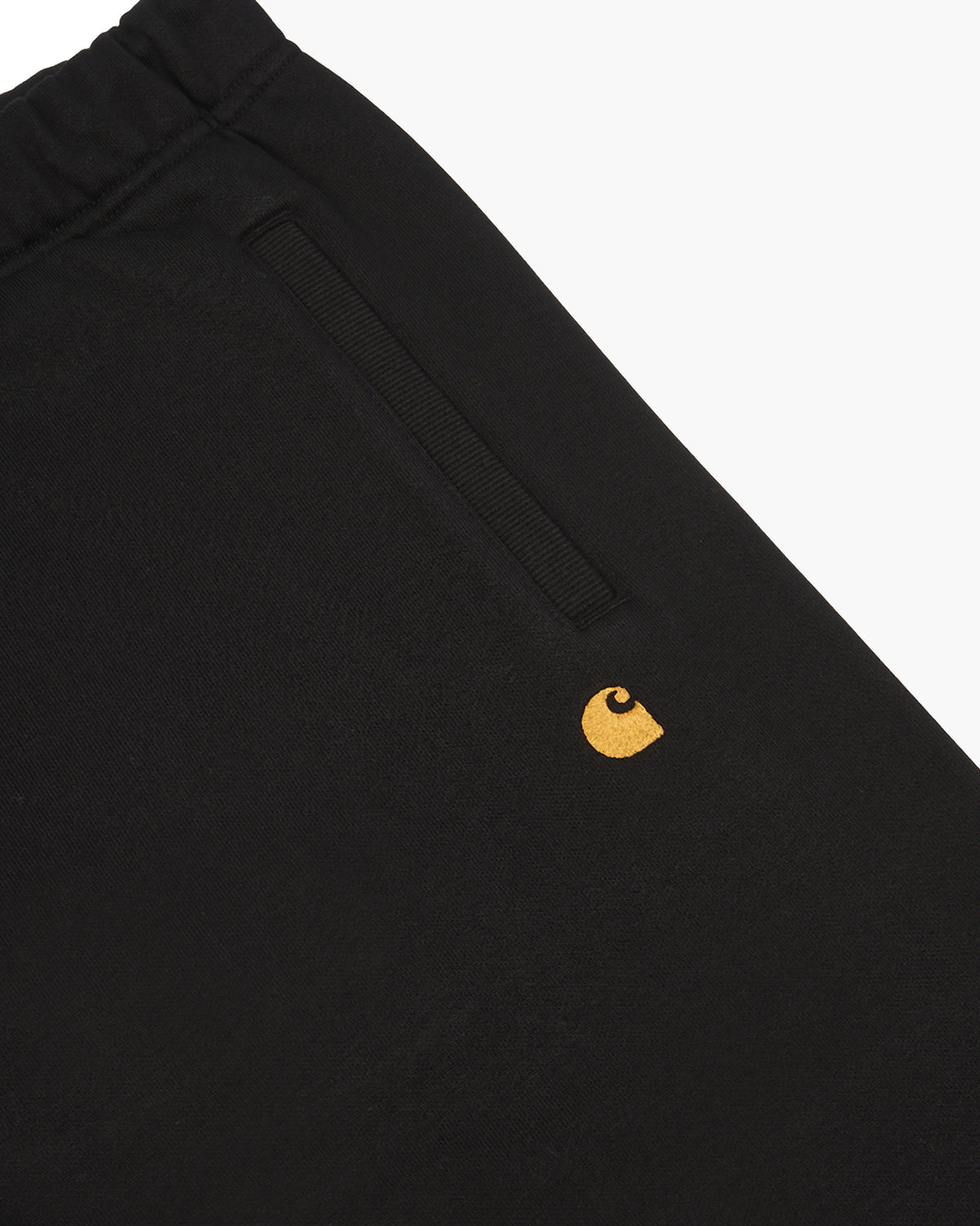 Carhartt WIP Chase Sweat Shorts - Black / Gold | Carhartt WIP Shorts | JEANSTORE