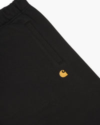 Carhartt WIP Chase Sweat Shorts - Black / Gold | Carhartt WIP Shorts | JEANSTORE