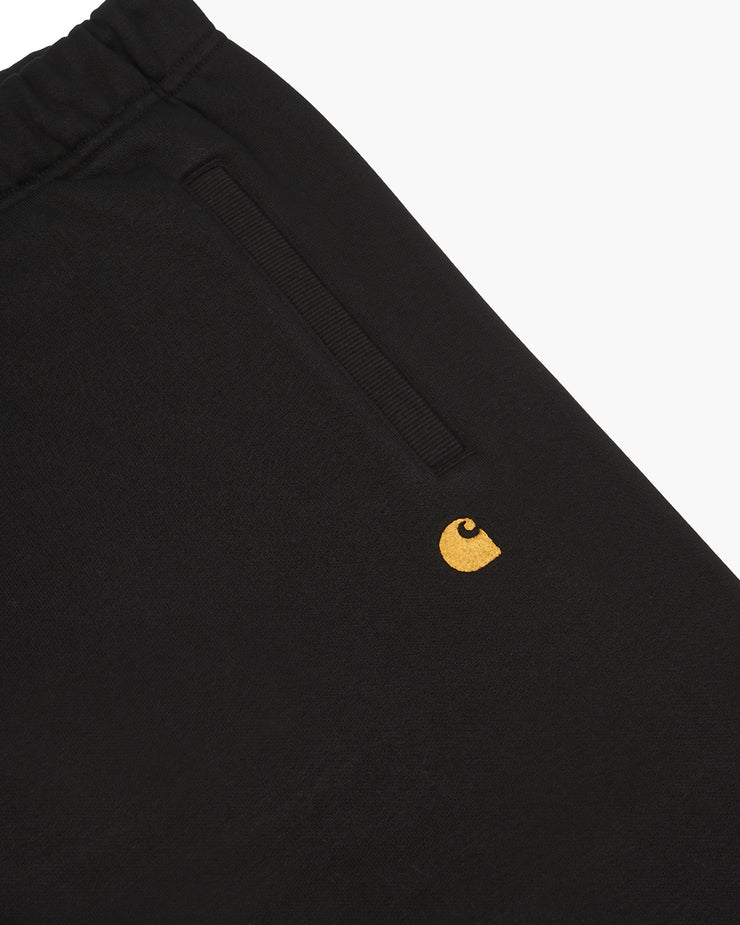 Carhartt WIP Chase Sweat Shorts - Black / Gold