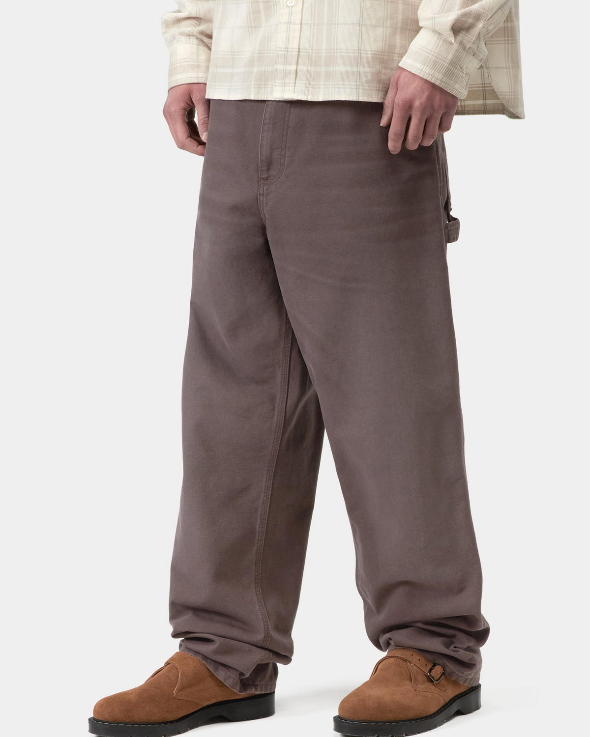 Carhartt WIP Single Knee Pant Relaxed Fit Canvas Trousers - Shale Stone Canvas | Carhartt WIP Chinos & Trousers | JEANSTORE