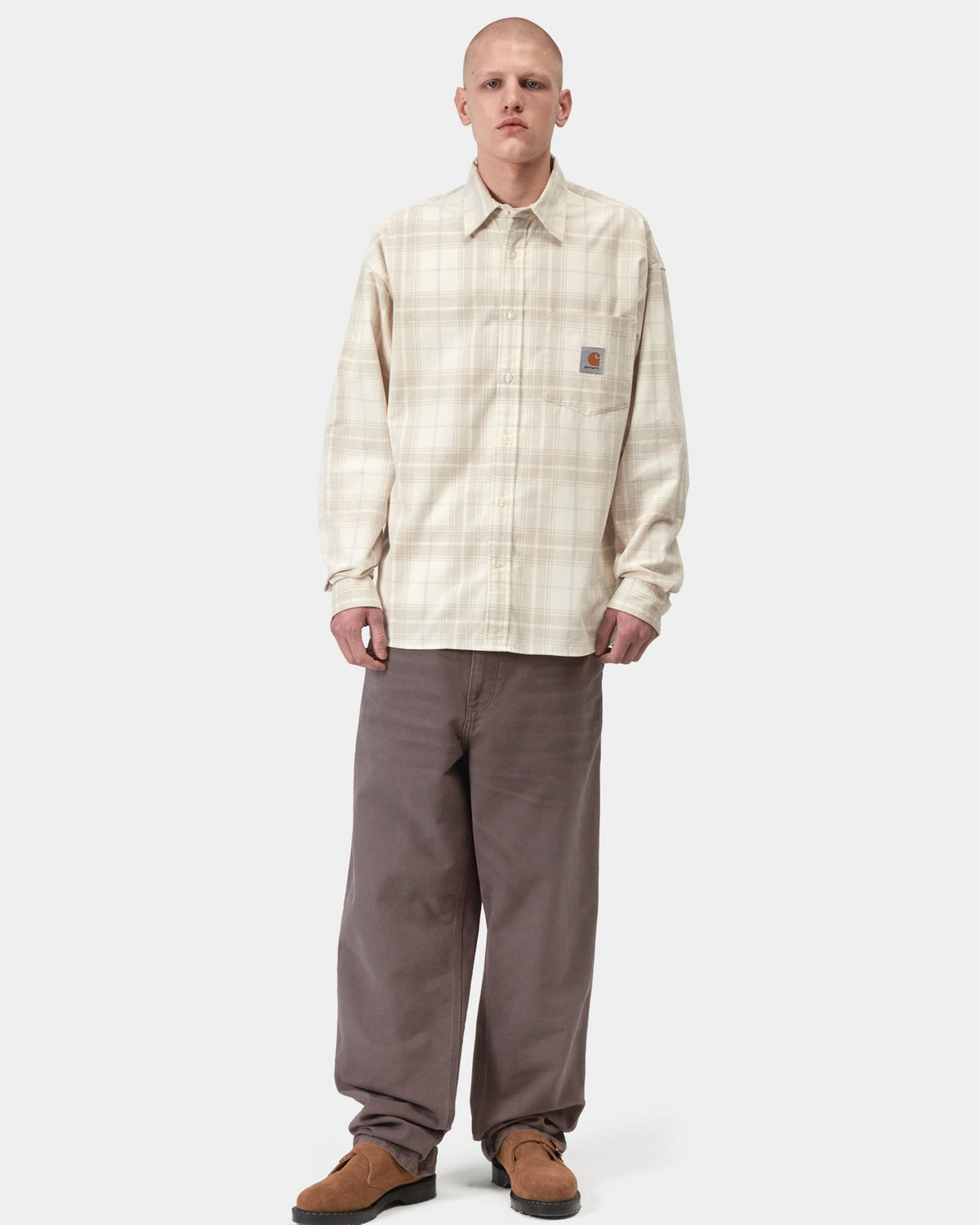 Carhartt WIP Single Knee Pant Relaxed Fit Canvas Trousers - Shale Stone Canvas | Carhartt WIP Chinos & Trousers | JEANSTORE