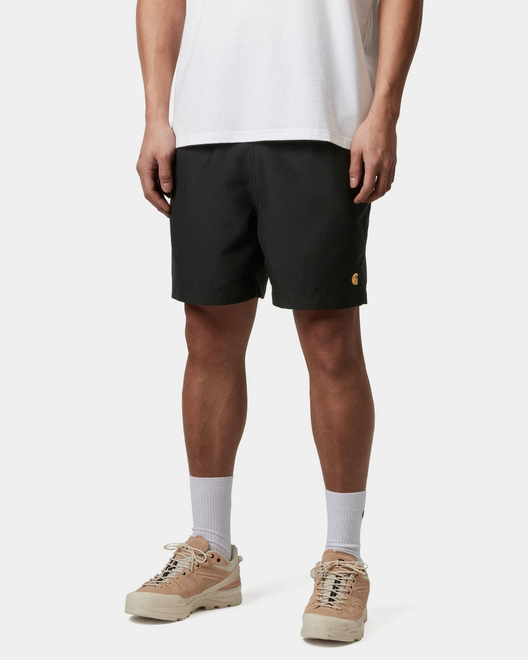 Carhartt WIP Chase Swim Trunks - Black / Gold | Carhartt WIP Shorts | JEANSTORE