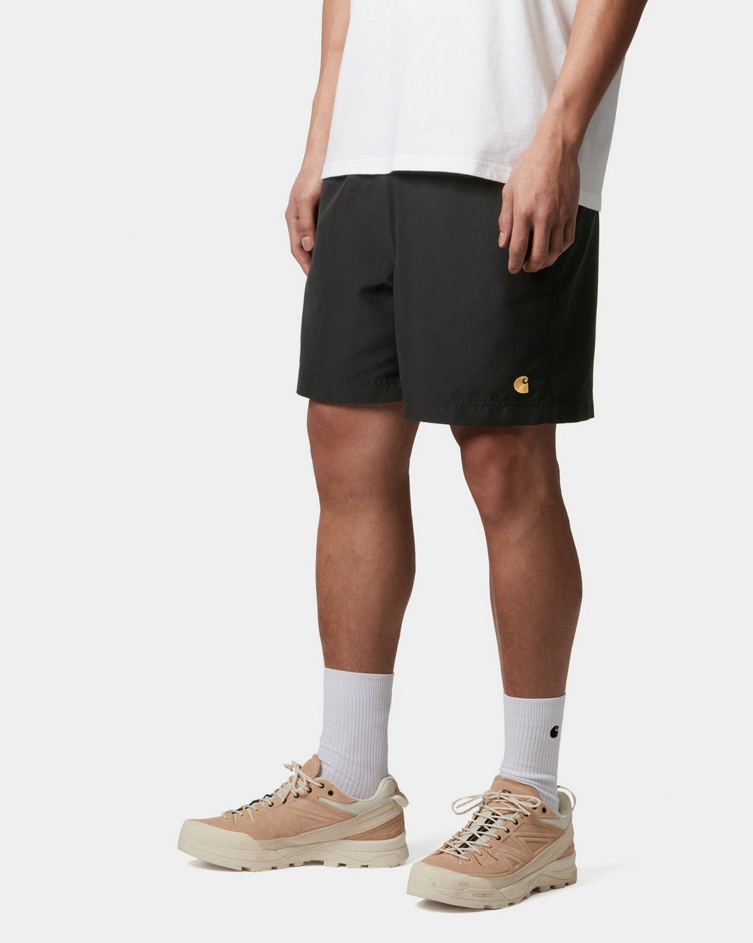 Carhartt WIP Chase Swim Trunks - Black / Gold | Carhartt WIP Shorts | JEANSTORE