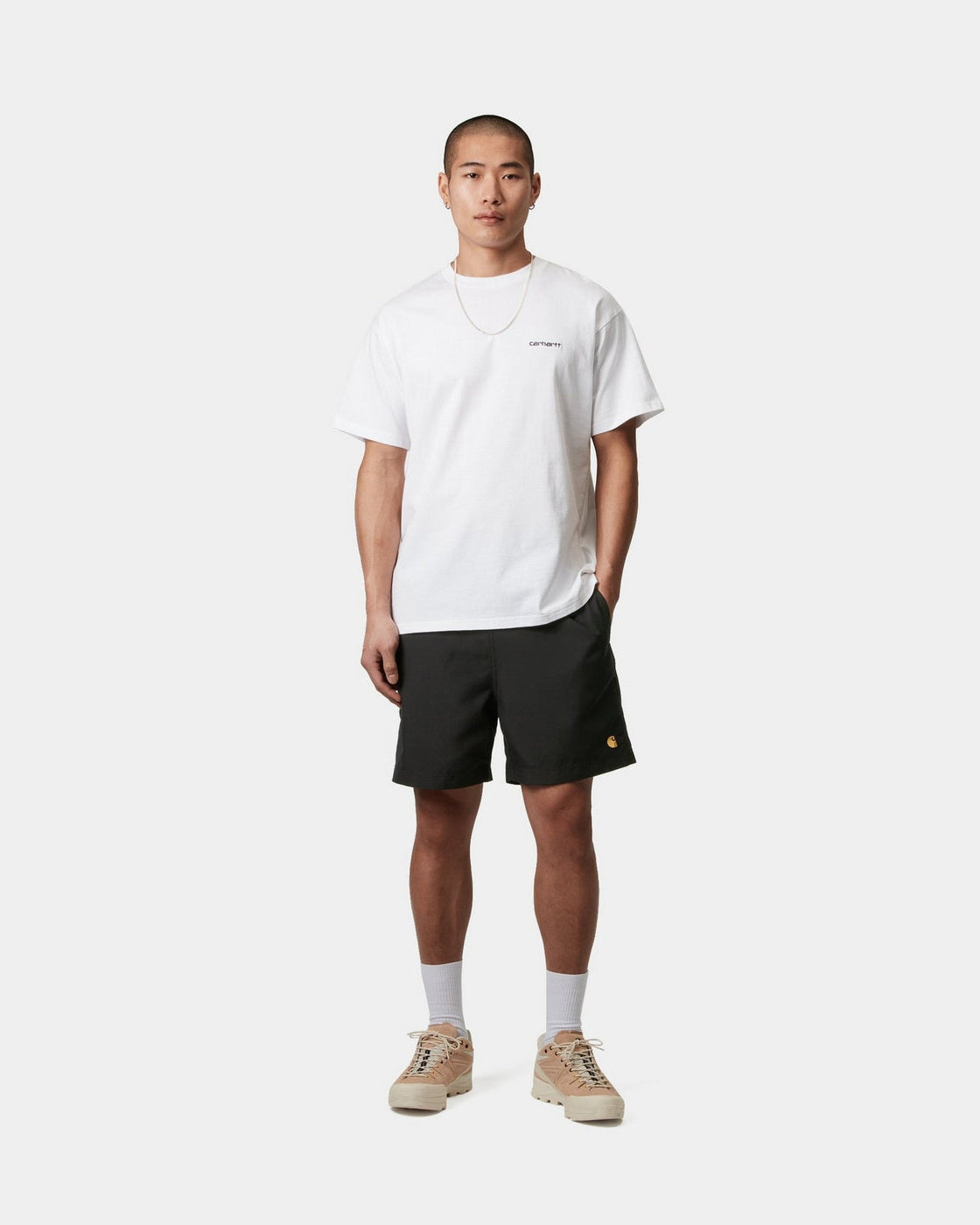 Carhartt WIP Chase Swim Trunks - Black / Gold | Carhartt WIP Shorts | JEANSTORE