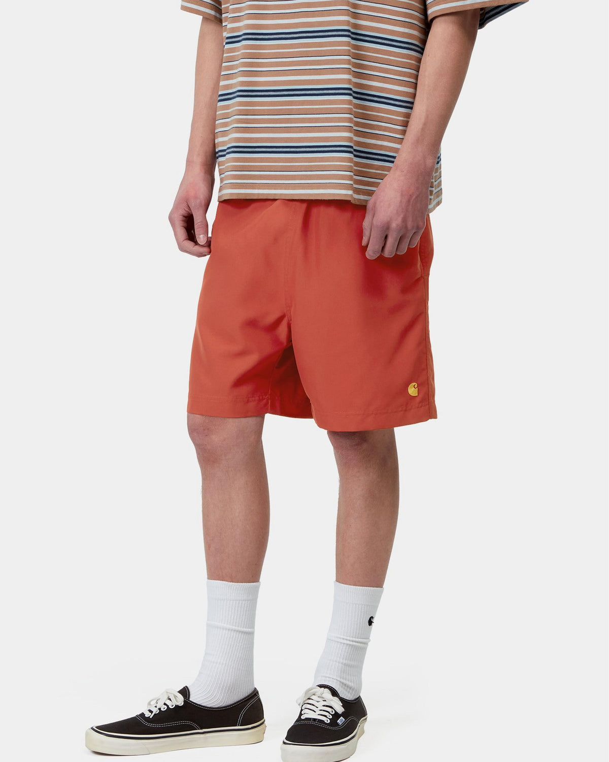 Carhartt WIP Chase Swim Trunks - Oxide Red / Gold | Carhartt WIP Shorts | JEANSTORE